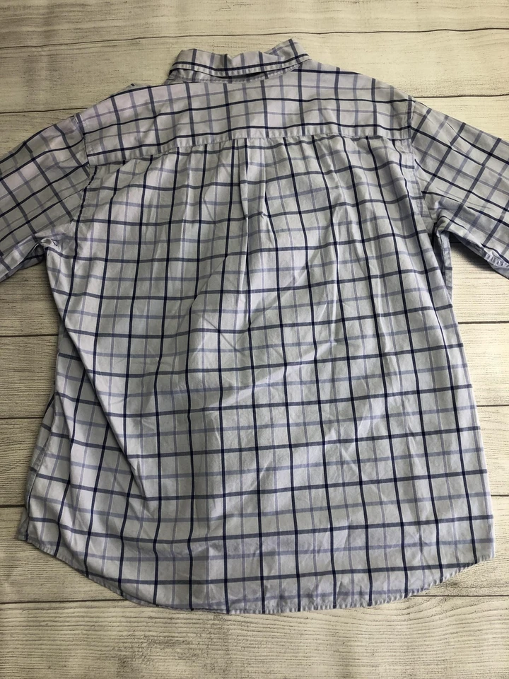 Dockers Premium Shirt Mens XL Blue White Plaid Button Down Cotton Long Sleeve Foto 4 de 4