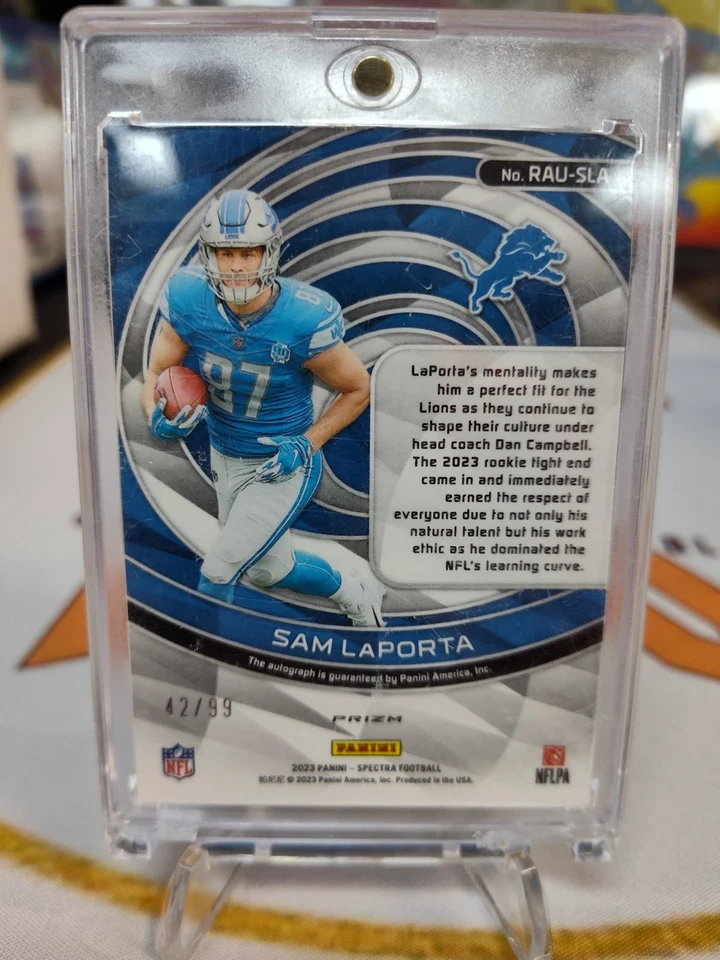 2023 Spectra Sam Laporta Rookie Auto Silver Prizm /99 - Image 2 of 2