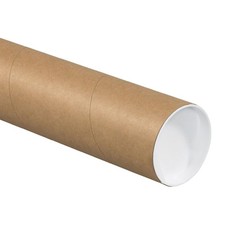 Cardboard Tubes with Caps, 48"L x 3"W x 3"H, Pack of 24 | Poster Tube for Mai...