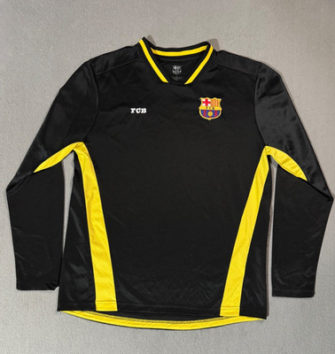 Barcelona FCB Futbol Club Vtg Long Sleeve Football Soccer Jersey T Shirt Kit -L