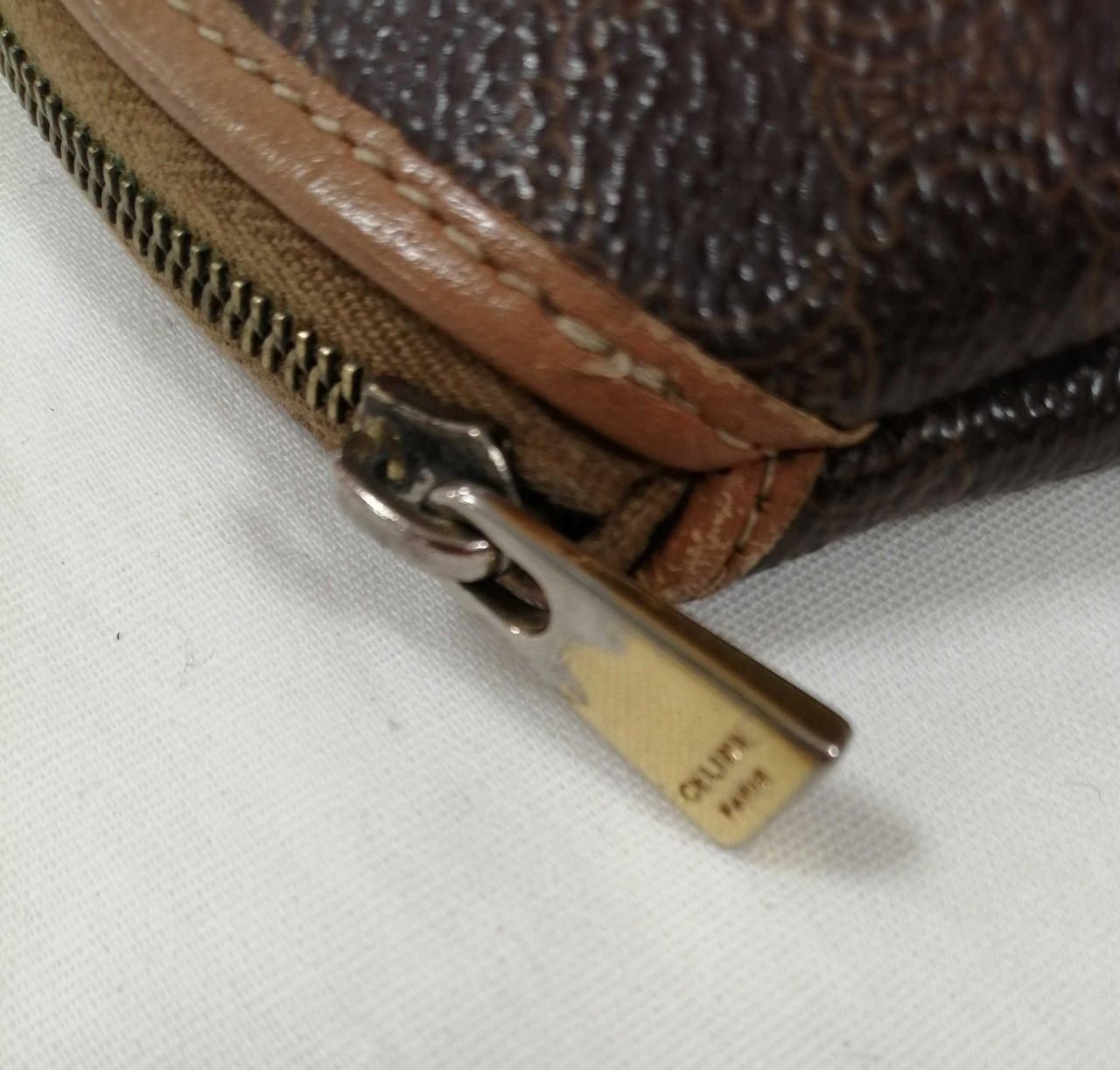 CELINE Macadam Pattern Mini Pouch Dark Brown Used - image 8