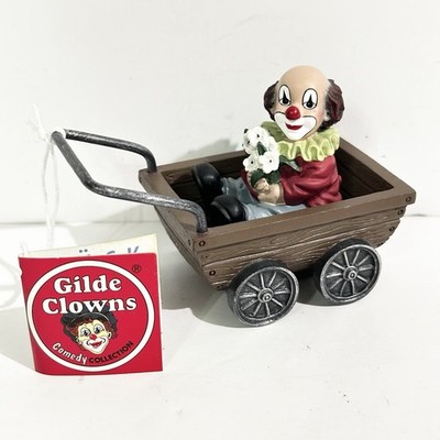 Gilde Clowns Young Child Sitting In Wagon Figurine