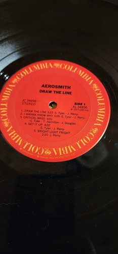 AEROSMITH Draw the Line 1977 LP Vinyl Record Album JC 34856 G+ PLUS INSERT - Picture 4 of 13