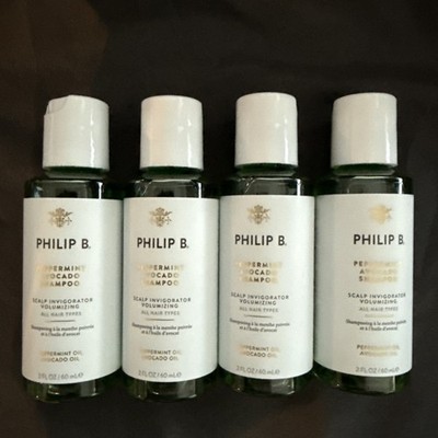 4 X New PHILIP B Peppermint Avocado Shampoo Scalp Invigorator Volumizing - 2 oz