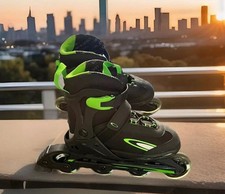 Inline Skates For Kids w/ Protective Gear Extra Roller w/ Led lights Adjustable
