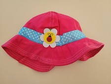 Girls pink ladybug flower polka dot sun bucket hat beach pool One Size