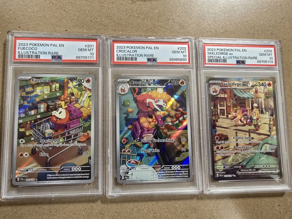 Fuecoco, Crocalor and Skeledirge PSA10 set | eBay