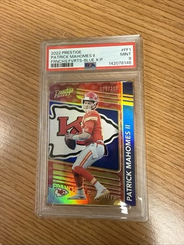 2022 Prestige Patrick Mahomes II Frnchs Fvrts- Blue X/P PSA 9