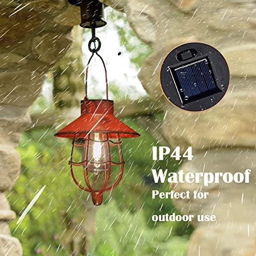 YAKii 2 Pack Solar Lantern Hanging Waterproof Outdoor Metal Lamp Red - Picture 5 of 9