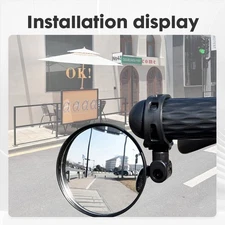Ebike Bike Handlebar Mirror - Rotatable Adjustable Wide Angle Rear View Rearview