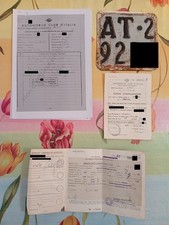 Targa AT libretto complement. originale visura Lambretta 150 LI del 1960 radiata