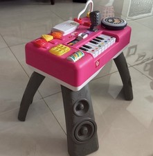 Fisher-Price girl Pink Gray Activity Music Table Toy with Keyboard