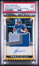 2022 PANINI ONE PRECISION PATCH AUTO-GOLD #302 AIDAN HUTCHINSON 1/15 PSA 9