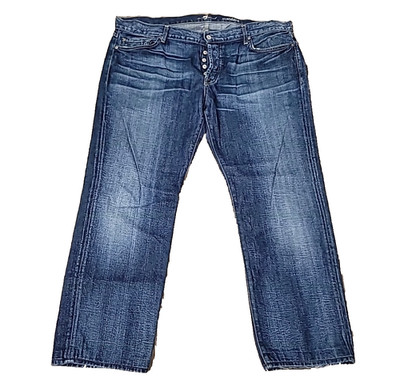 7 For All Mankind Men s Distressed Button Fly Jeans 40x28 Premium Designer Denim