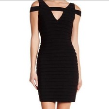 Adrianna Papell Women's Dress Cocktail Party Sleeveless Fitted Black New Size 6