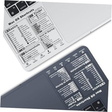 2 Pack Mac OS Shortcuts Sticker  Mac Keyboard Stickers for Mac OS Clear white