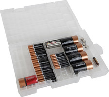 Battery Organizer Storage Case - Clear, See-Through Battery Holder - Battery Cas