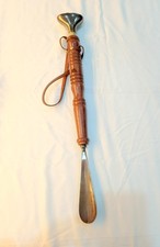 Handmade 22" Solid Brass Shoe Horn Long Handle Oval Grip Dressing Aid