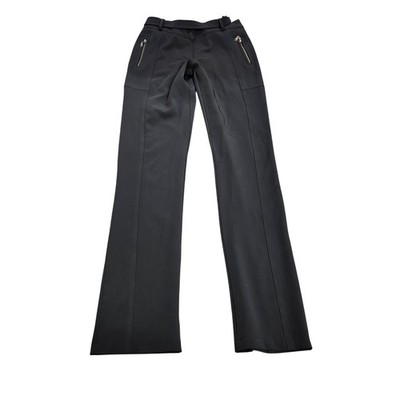 Axara Dress Pants Womens 6 Black Twill Slim Straight Zip Pockets Work Office