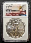 2023 SILVER EAGLE. FIRST RELEASES. NGC CERTIFIED MS70. CERT.#6599865-343