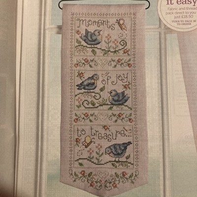 Momente der Freude zum Schatz Frühling Vögel und Blumen Kreuzstichkarte