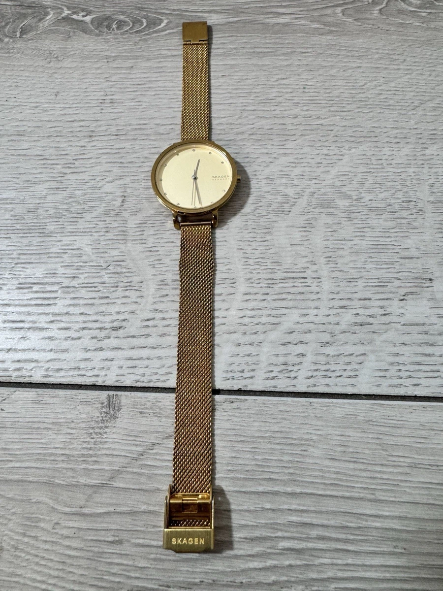 Vintage Skagen SKW7206 Gold Dial Gold Tone Mesh Bracelet Women\'s Watch Skagen Hagen Gold Dial Gold Tone Mesh Bracelet Women main image 4