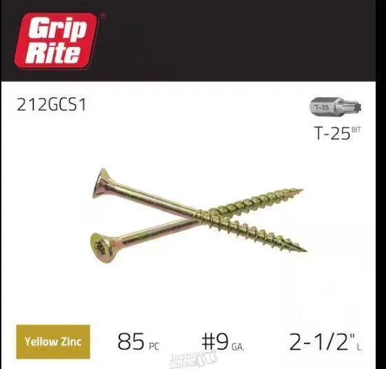 Grip-Rite No. 9 X 2-1/2 pulgadas Tornillos planos de construcción L Star 3 libras 250 piezas Foto 2 de 3