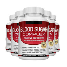 5-Pack Blood Sugar Complex - Daily Natural Blood Sugar Capsules Support -300Caps
