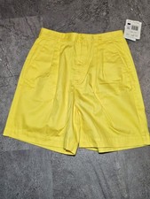 NWT Liz Claiborne Liz Sport Vintage 90s Y2K Pleated Mom Shorts Yellow Sz 12 VTG