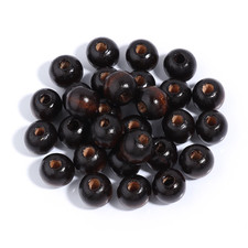 6/8/10/12/14/16/18Mm Natural Wooden Beads Deep Coffee Big Hole Loose Spaced Wood