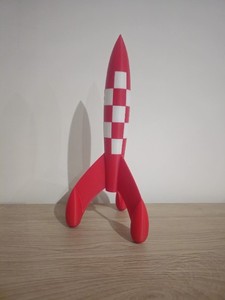 Fusée Artisanale Style Tintin - 54 Cm - Objet De Collection BD