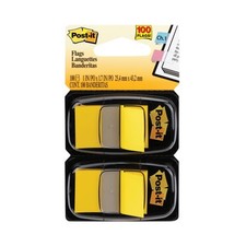 Post-it Standard Page Flags, Yellow, 50 Flags/Dispenser, 2 Dispensers/Pack