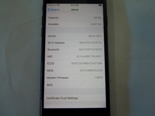 Apple iPhone 7 A1660 32GB (Sprint 40.0) Black Touchscreen Smartphone - Picture 3 of 6