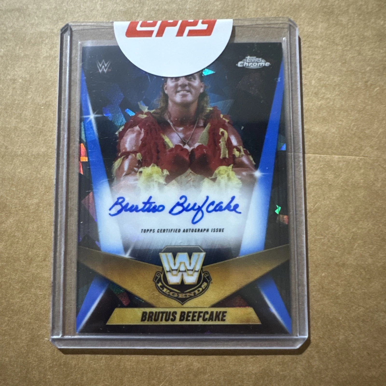 Brutus Beefcake 2025 Topps Chrome Sapphire WWE Auto #LCA-BB