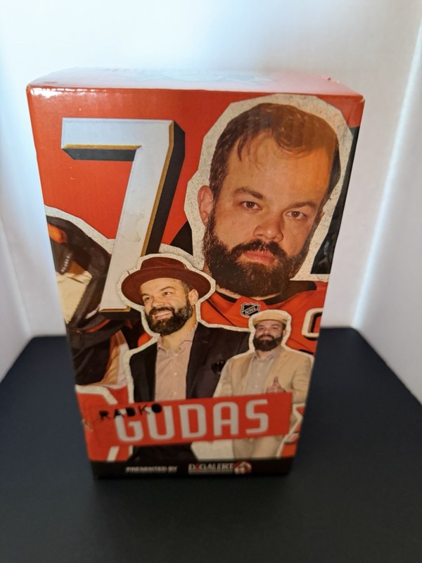 Anaheim Ducks Radko Gudas Bobblehead w/ interchangeable hats, Brand New in box