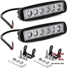2pcs 18W 6 Inch LED Work Light Spot Beam Single Row LED Light Bar 12V 24V