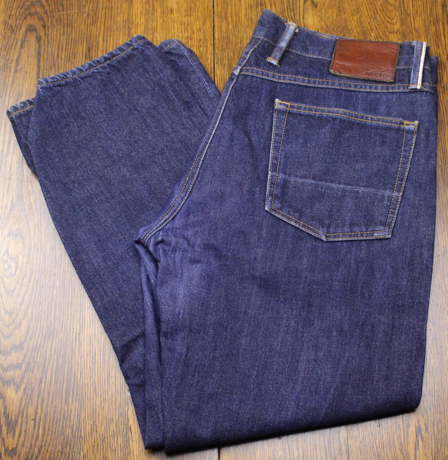 GUSTIN selvedge mens denim jeans 37 straight leg raw … Gem