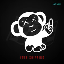 Monkey Middle Finger JDM Vinyl Decal Funny Car Truck Sticker | Chopsticks