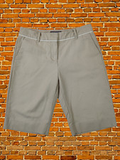 WOMENS TOMMY HILFIGER SIZE UK8 LIGHT BEIGE COTTON SUMMER WHITE TRIM CHINO SHORTS