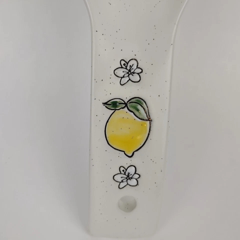 Spectrum Designz Lemon Bloom Spoon Rest Ceramic 2020 Cute Spring Summer White - Image 3 of 4