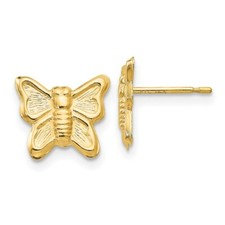 Real 14kt Yellow Gold Madi K Butterfly Post Earrings