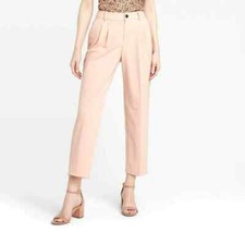 A New Day Women's Mid-Rise Straight Leg Pleated Front Trouser Pink Size 6