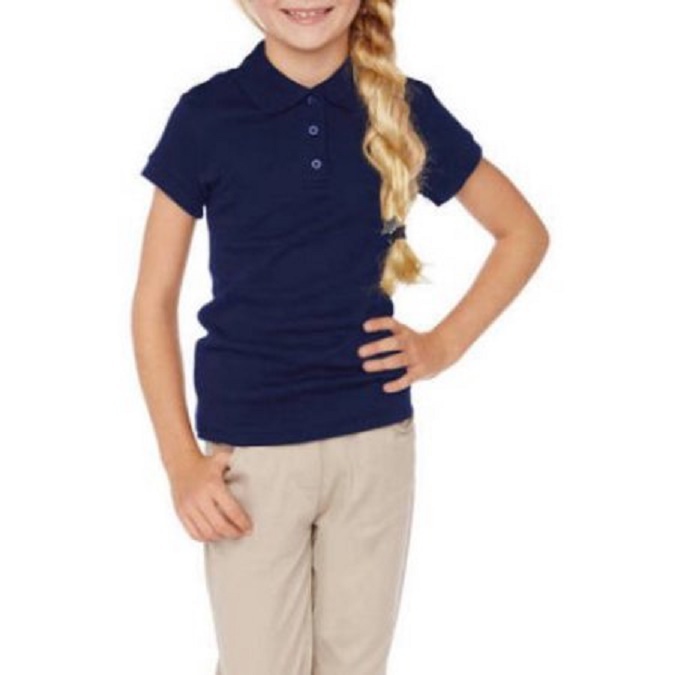 Short Sleeve Girls Blue Polo Girls Blue Polo Shirts Wonder Nation