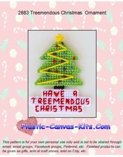 Treemendous Christmas Ornament- Plastic Canvas Pattern or Kit