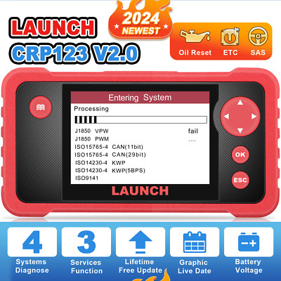 LAUNCH X431 CRP123 V2.0 KFZ OBD2 Diagnosegerät Auto Scanner Oil AT SAS EOBD