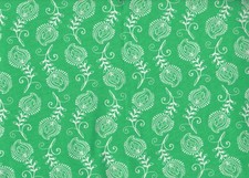 BTY Contempo FEATHERS White on Green Print 100 Cotton Quilt Fabric by Yard
