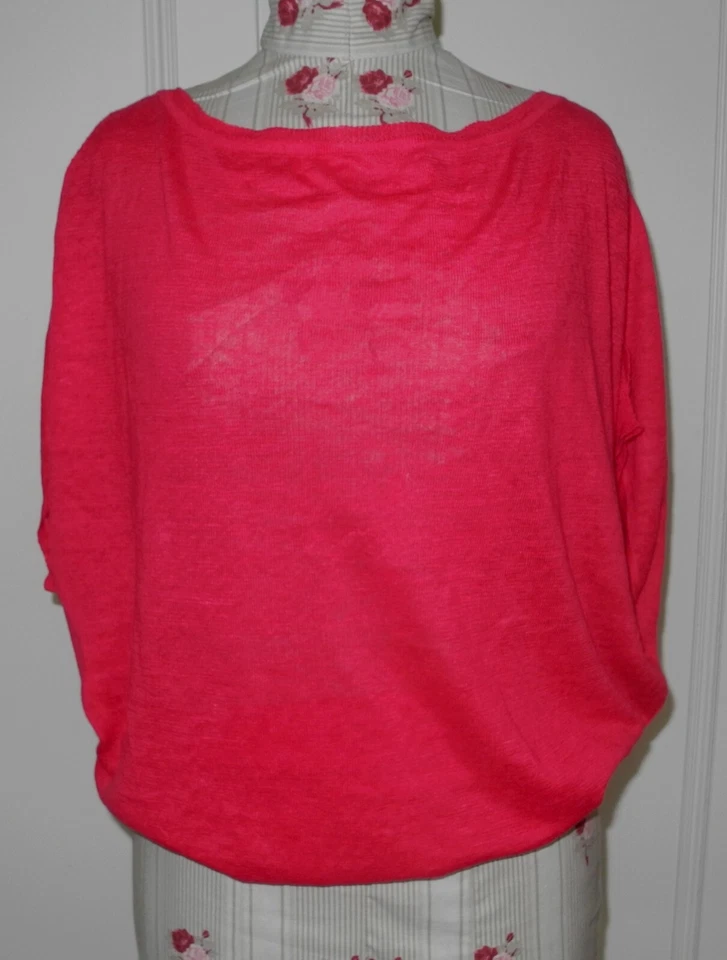 Pull/ top en lin rose MANOUKIAN S pour 38 40 42 car coupe chauve souris - Photo 3/4