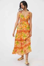 New Anthropologie Farm Rio Tropical Tiered Maxi Dress M Medium monkey print NEW