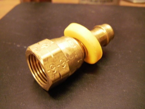 Brass Swivel Barb 3/8" Hose ID to (-6) 45 Degree Female Flare