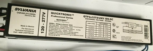 Sylvania Quicktronic QTP2x32T8/UNV ISN-SC Fluorescent Ballast 120v-277v 2 pc lot - Picture 2 of 2